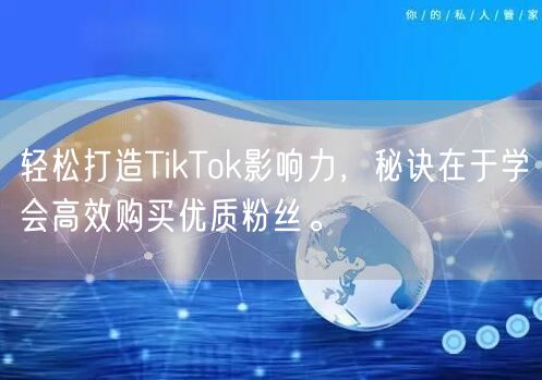 轻松打造TikTok影响力，秘诀在于学会高效购买优质粉丝。