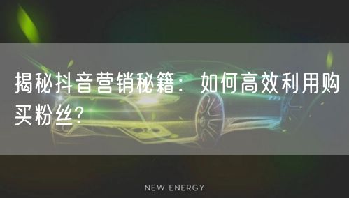 揭秘抖音营销秘籍：如何高效利用购买粉丝?