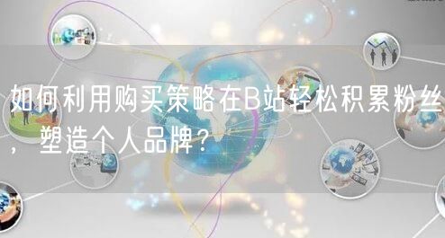 如何利用购买策略在B站轻松积累粉丝，塑造个人品牌？