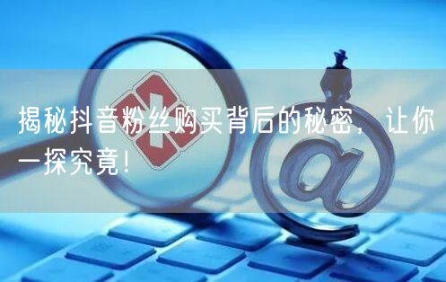 揭秘抖音粉丝购买背后的秘密，让你一探究竟！