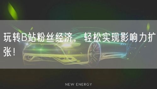 玩转B站粉丝经济，轻松实现影响力扩张！