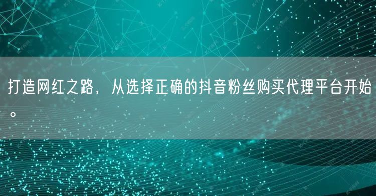 打造网红之路，从选择正确的抖音粉丝购买代理平台开始。