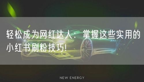 轻松成为网红达人：掌握这些实用的小红书刷粉技巧!
