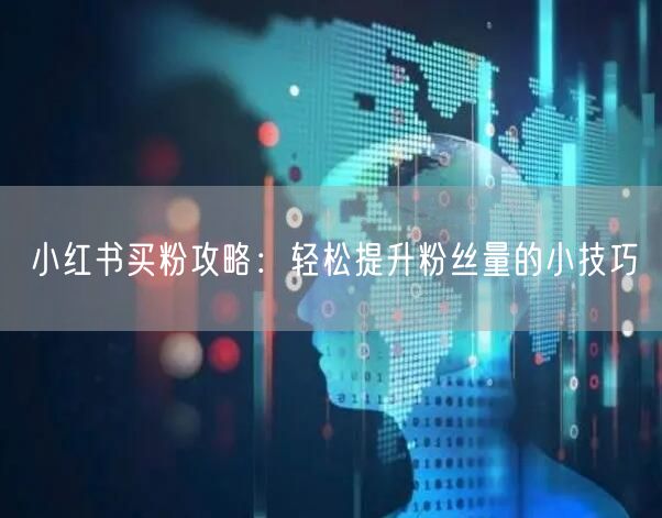 小红书买粉攻略：轻松提升粉丝量的小技巧