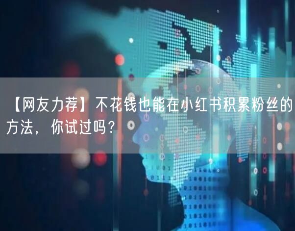 【网友力荐】不花钱也能在小红书积累粉丝的方法，你试过吗？