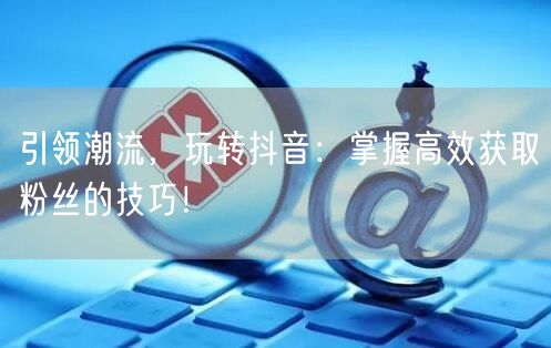 引领潮流，玩转抖音：掌握高效获取粉丝的技巧！