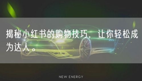 揭秘小红书的购物技巧，让你轻松成为达人。