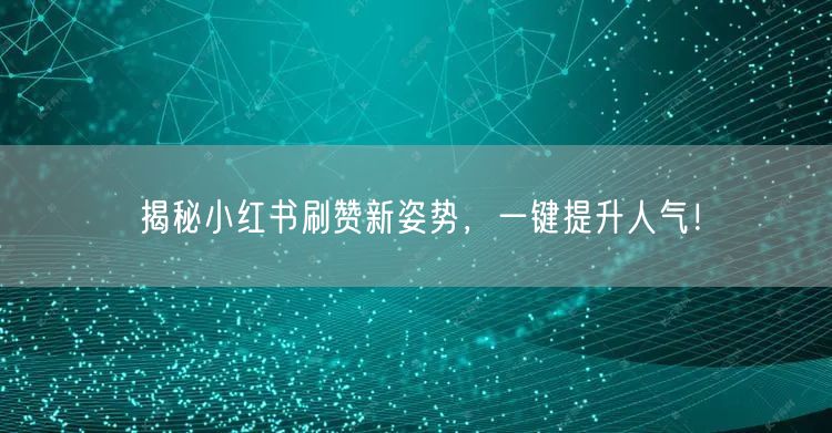 揭秘小红书刷赞新姿势，一键提升人气！