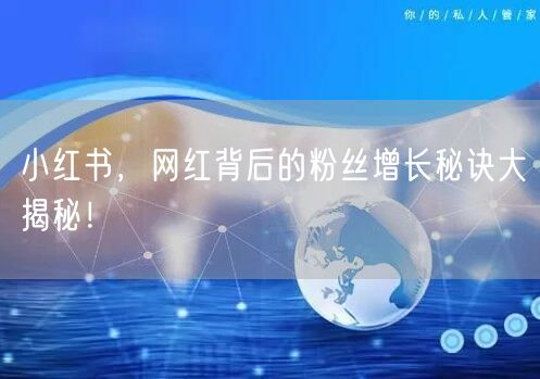 小红书，网红背后的粉丝增长秘诀大揭秘！