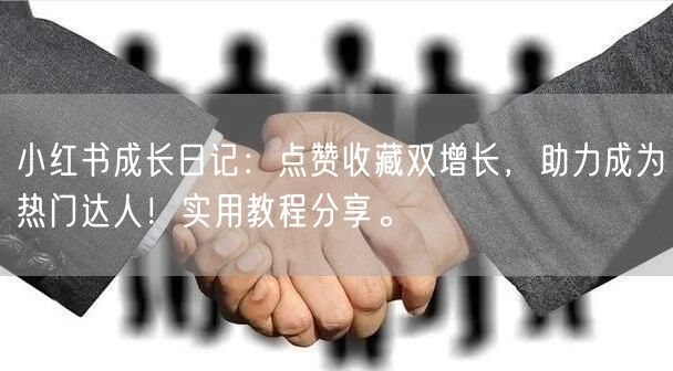 小红书成长日记：点赞收藏双增长，助力成为热门达人！实用教程分享。