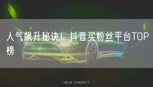 人气飙升秘诀！抖音买粉丝平台TOP榜